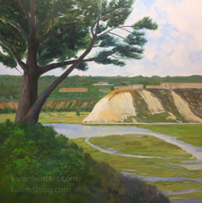 Silvery Streams II Newport Beach oil painting Back Bay
