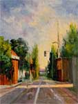 La Canada Flintridge foothill Blvd. presbyterian church oil painting