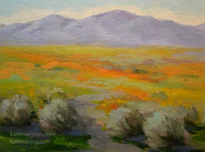 Lancaster poppies miniature oil painting